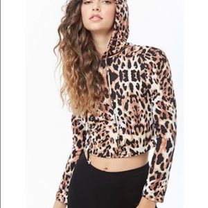 hooded crop sweatshirt